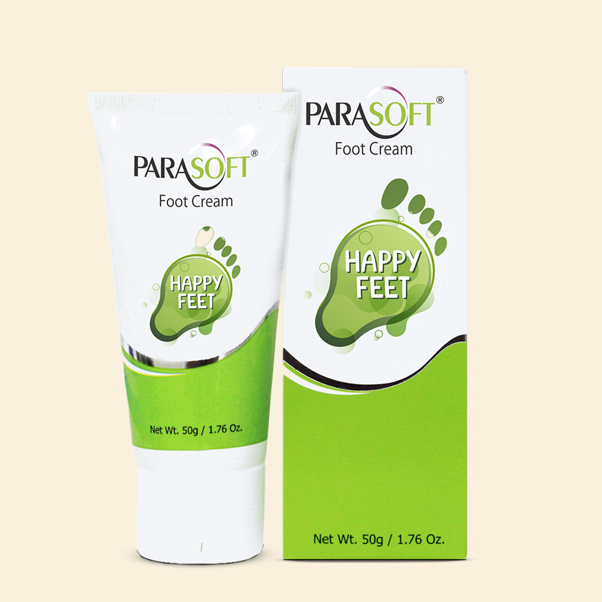 Shoprythm Parasoft,Body & Foot Cream Pack of 1 Salve Parasoft Happy Feet Foot Cream for Cracked heels and Athlete's Foot 50g Shoprythm Parasoft,Body & Foot Cream Pack of 1 Salve Parasoft Happy Feet Foot Cream for Cracked heels and Athlete's Foot 50g